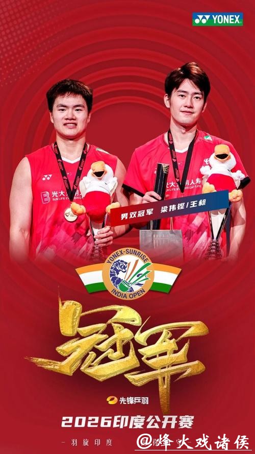 逆风翻盘!“梁王”组合夺得印度羽毛球公开赛男双冠军 逆风翻盘!“梁王”组合夺得印度羽毛球公开赛男双冠军